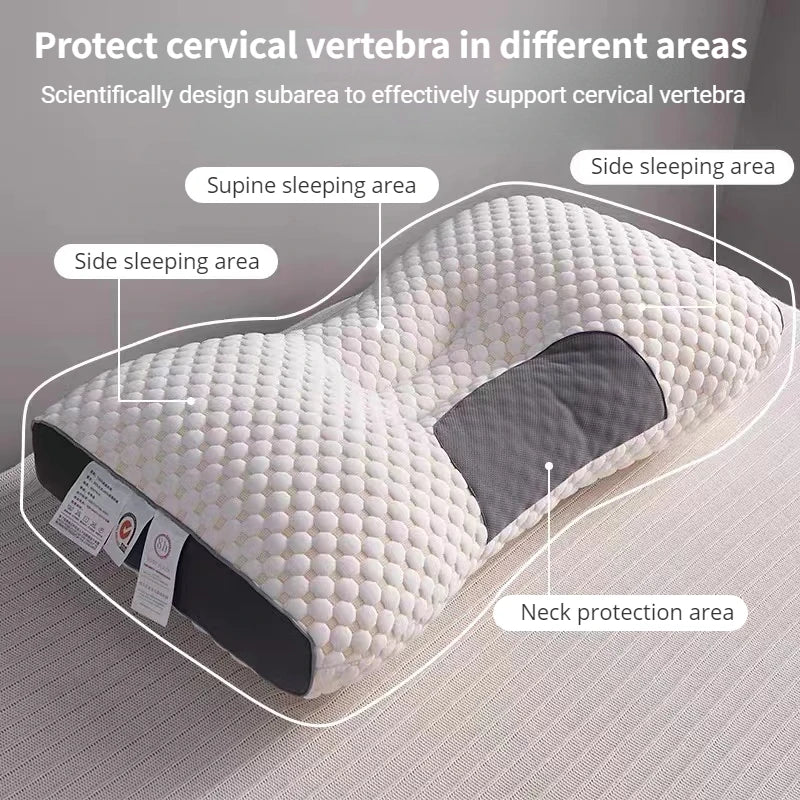 New 3D SPA Massage Pillow Antibacterial Anti-Mite Pillow Neck Chiropractic Traction Device For Pain Relief Bedding Help Sleep