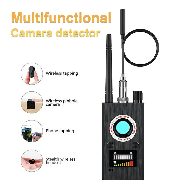 T9 Secret Camera Detector Anti-spyware Mini Cam Spy Garget Bug RF Wifi Signal  Scanner Hotel Travel Security Protect GPS Finder