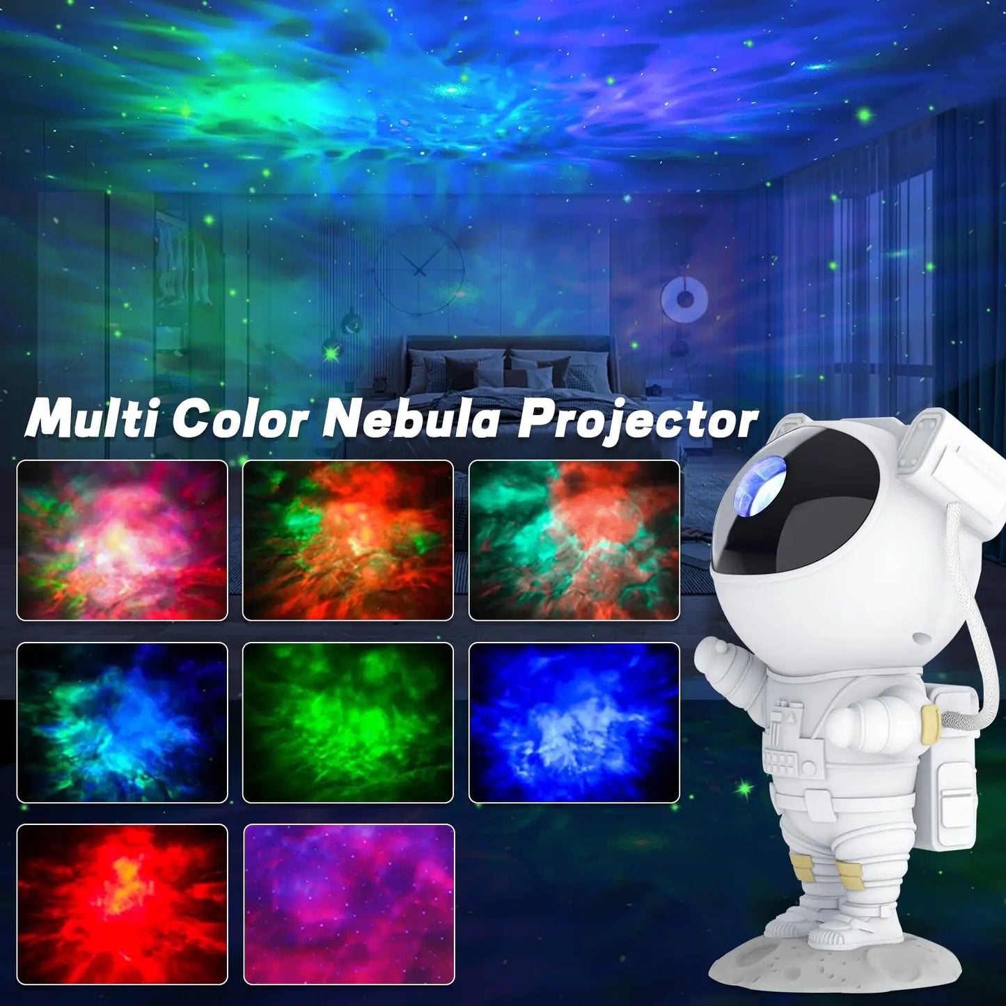 Star Projector Galaxy Night Light - Astronaut Space Projector, Starry Nebula Ceiling LED Lamp with Timer and Remote