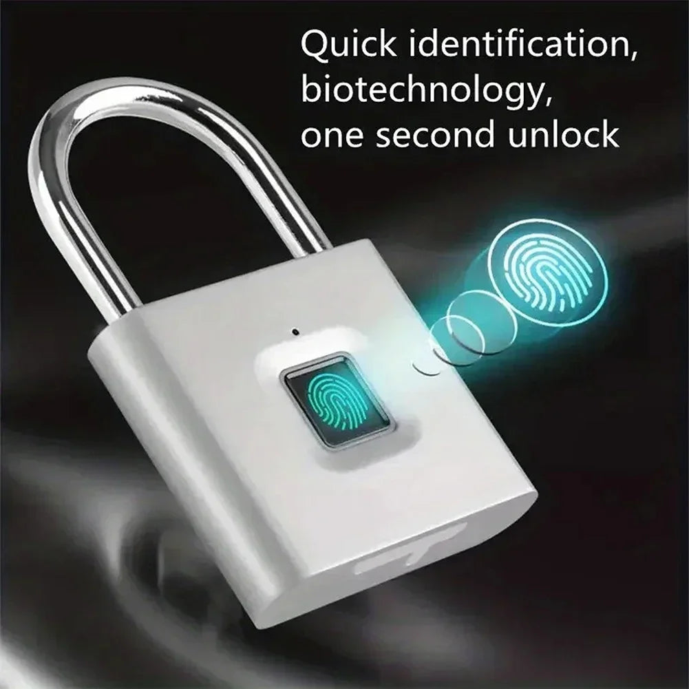 Keyless Fingerprint Lock USB Charging Smart Padlock Portable and Lightweight Suitable for Cabinets and Luggage