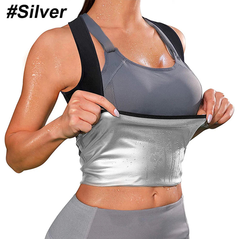 Sauna Sweat Vest for Women, Gym Weight Loss, Workout Tank Top, Slimming Shirt, Heat Trapping Sweat Compression Vest, Summer, 1Pc