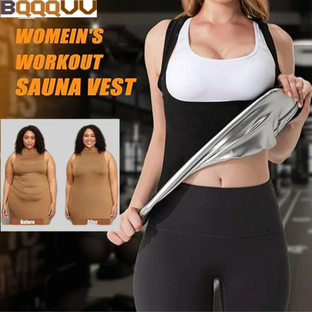 Sauna Sweat Vest for Women, Gym Weight Loss, Workout Tank Top, Slimming Shirt, Heat Trapping Sweat Compression Vest, Summer, 1Pc