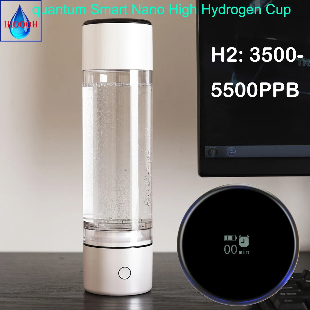 Quantum Smart MRETOH Molecular Resonance Nano High Rich Hydrogen Water Cup Generator SPE ORP Alkaline Ionizer Pure H2 Bottle